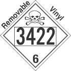 Poison Toxic Class 6.1 UN3422 Removable Vinyl DOT Placard