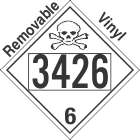 Poison Toxic Class 6.1 UN3426 Removable Vinyl DOT Placard