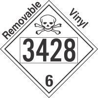 Poison Toxic Class 6.1 UN3428 Removable Vinyl DOT Placard