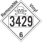 Poison Toxic Class 6.1 UN3429 Removable Vinyl DOT Placard