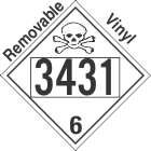 Poison Toxic Class 6.1 UN3431 Removable Vinyl DOT Placard