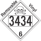 Poison Toxic Class 6.1 UN3434 Removable Vinyl DOT Placard