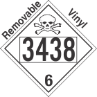Poison Toxic Class 6.1 UN3438 Removable Vinyl DOT Placard