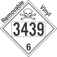 Poison Toxic Class 6.1 UN3439 Removable Vinyl DOT Placard