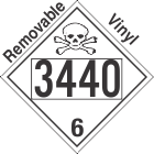 Poison Toxic Class 6.1 UN3440 Removable Vinyl DOT Placard