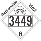 Poison Toxic Class 6.1 UN3449 Removable Vinyl DOT Placard