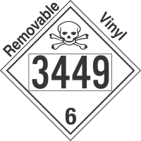 Poison Toxic Class 6.1 UN3449 Removable Vinyl DOT Placard