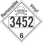 Poison Toxic Class 6.1 UN3452 Removable Vinyl DOT Placard