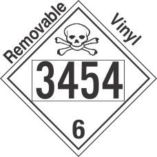 Poison Toxic Class 6.1 UN3454 Removable Vinyl DOT Placard