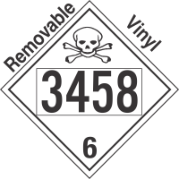 Poison Toxic Class 6.1 UN3458 Removable Vinyl DOT Placard