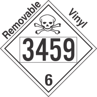 Poison Toxic Class 6.1 UN3459 Removable Vinyl DOT Placard