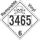 Poison Toxic Class 6.1 UN3465 Removable Vinyl DOT Placard