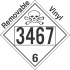 Poison Toxic Class 6.1 UN3467 Removable Vinyl DOT Placard