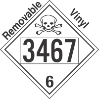 Poison Toxic Class 6.1 UN3467 Removable Vinyl DOT Placard