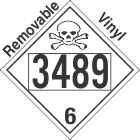 Poison Toxic Class 6.1 UN3489 Removable Vinyl DOT Placard