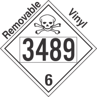 Poison Toxic Class 6.1 UN3489 Removable Vinyl DOT Placard