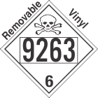 Poison Toxic Class 6.1 UN9263 Removable Vinyl DOT Placard