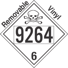 Poison Toxic Class 6.1 UN9264 Removable Vinyl DOT Placard