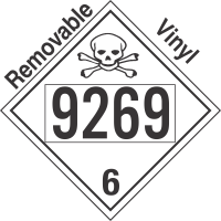 Poison Toxic Class 6.1 UN9269 Removable Vinyl DOT Placard