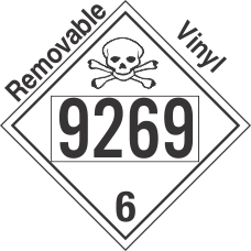 Poison Toxic Class 6.1 UN9269 Removable Vinyl DOT Placard