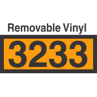 UN3233 Removable Vinyl DOT Orange Panel