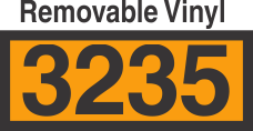 UN3235 Removable Vinyl DOT Orange Panel