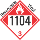 Combustible Class 3 UN1104 Removable Vinyl DOT Placard
