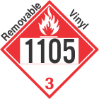 Combustible Class 3 UN1105 Removable Vinyl DOT Placard