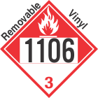 Combustible Class 3 UN1106 Removable Vinyl DOT Placard