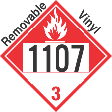 Combustible Class 3 UN1107 Removable Vinyl DOT Placard