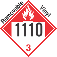 Combustible Class 3 UN1110 Removable Vinyl DOT Placard