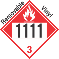 Combustible Class 3 UN1111 Removable Vinyl DOT Placard