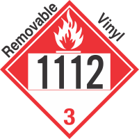 Combustible Class 3 UN1112 Removable Vinyl DOT Placard