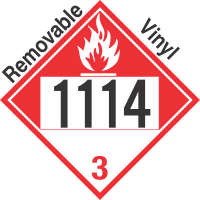 Combustible Class 3 UN1114 Removable Vinyl DOT Placard