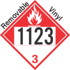 Combustible Class 3 UN1123 Removable Vinyl DOT Placard