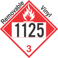 Combustible Class 3 UN1125 Removable Vinyl DOT Placard