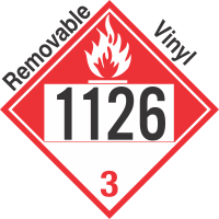 Combustible Class 3 UN1126 Removable Vinyl DOT Placard