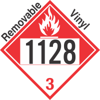 Combustible Class 3 UN1128 Removable Vinyl DOT Placard