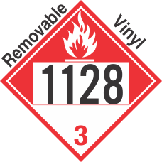 Combustible Class 3 UN1128 Removable Vinyl DOT Placard