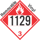 Combustible Class 3 UN1129 Removable Vinyl DOT Placard