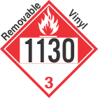 Combustible Class 3 UN1130 Removable Vinyl DOT Placard