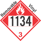 Combustible Class 3 UN1134 Removable Vinyl DOT Placard