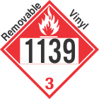 Combustible Class 3 UN1139 Removable Vinyl DOT Placard