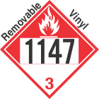 Combustible Class 3 UN1147 Removable Vinyl DOT Placard