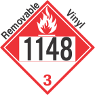 Combustible Class 3 UN1148 Removable Vinyl DOT Placard