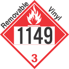 Combustible Class 3 UN1149 Removable Vinyl DOT Placard