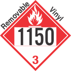 Combustible Class 3 UN1150 Removable Vinyl DOT Placard