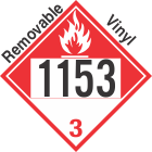 Combustible Class 3 UN1153 Removable Vinyl DOT Placard