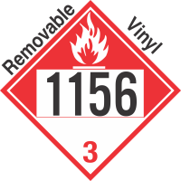 Combustible Class 3 UN1156 Removable Vinyl DOT Placard