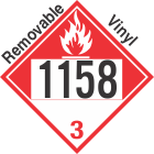Combustible Class 3 UN1158 Removable Vinyl DOT Placard